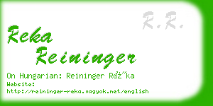 reka reininger business card
